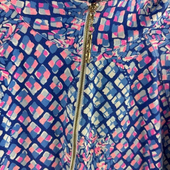 Lilly Pulitzer Skipper Royal Purple Popover 1/2 Zip Sweatshirt Top - Picture 5 of 10